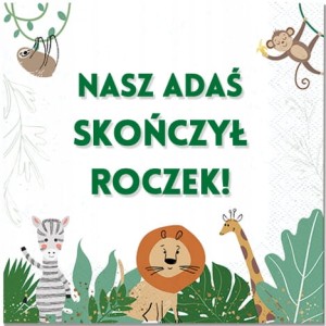 Serwetki  urodzinowe personalizowane  na Roczek Imię 