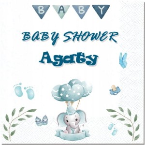 Serwetki na Baby Shower personalizowane  Imię Mamy 