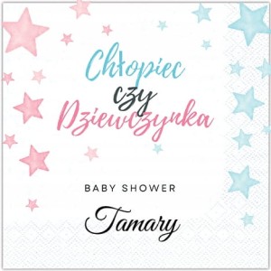 Serwetki  personalizowane  na Baby Shower Imię