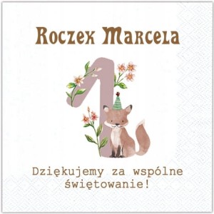 Serwetki  urodzinowe personalizowane  na Roczek Imię 