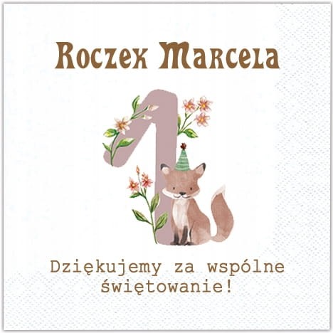 Serwetki-personalizowane-na-Roczek-Imie-dziecka-1-Pierwsze-Urodziny-lisek.jpg