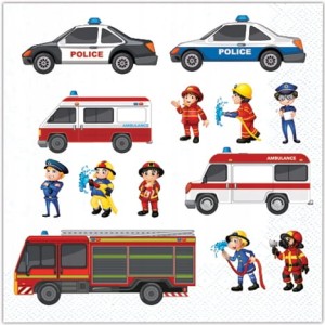 Serwetki  Policja Straż pożarna