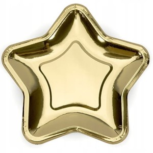 Talerzyki gwiazdka złote 6 szt.