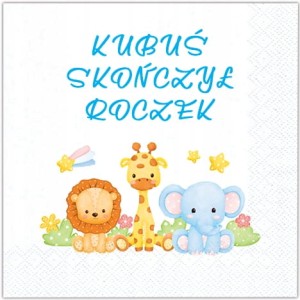 Serwetki  personalizowane na urodziny Imię Dziecka 
