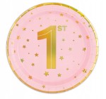 Talerzyki papierowe 1 urodziny 6 szt.