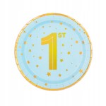 Talerzyki papierowe 1 urodziny 6 szt.