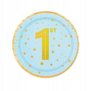 Talerzyki papierowe 1 urodziny 6 szt.