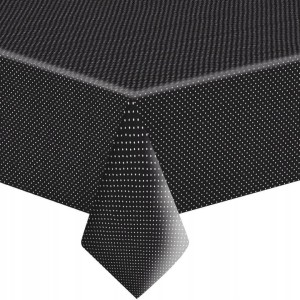 Obrus papierowy czarny w kropki 120x180