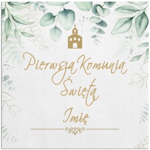 Serwetki  personalizowane na Komunię Imię Dziecka 