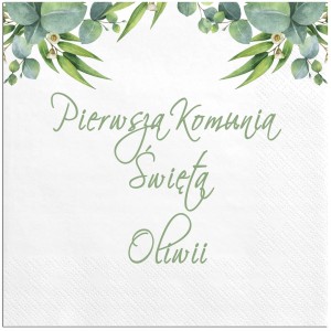 Serwetki  personalizowane na Komunię Imię Dziecka  