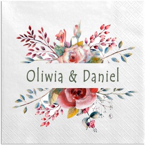 Serwetki  personalizowane na ślub  wesele Imiona 
