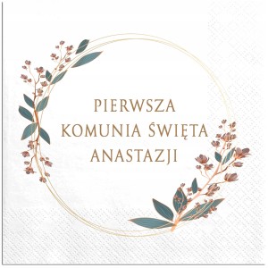 Serwetki  personalizowane na Komunię Imię  Dziecka 