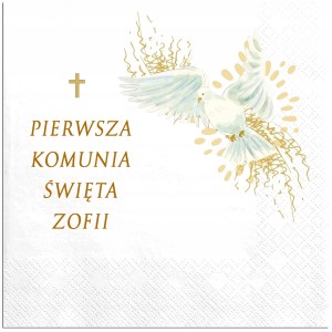 Serwetki  personalizowane na Komunię Imię  Dziecka