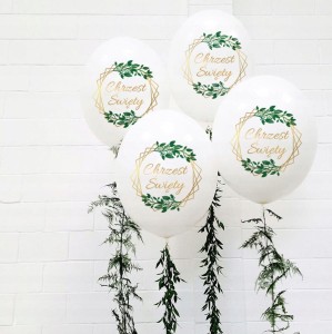 Balony-Chrzest-Biale-Heksagon-zielony-Eukaliptus-Wypelnienie-powietrze-lub-hel.jpg