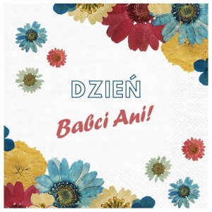 Serwetki personalizowane z imieniem na Dzień Babci Imię   