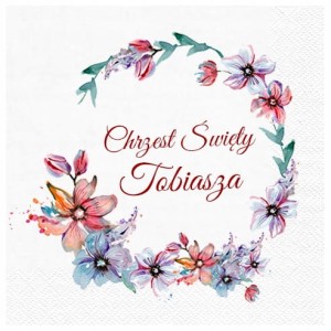 Serwetki  personalizowane na Chrzest Św. Imię Dziecka  