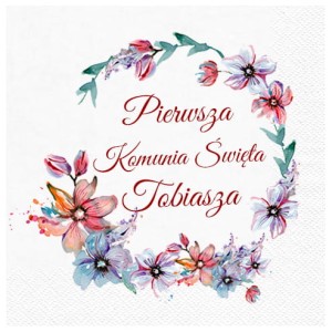 Serwetki  personalizowane na Komunię Imię  Dziecka 