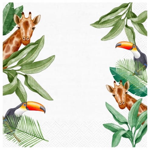 Serwetki-papierowe-zwierzeta-Safari-Animals-zyrafa-Zoo-Urodziny-Roczek.jpg