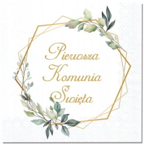 Serwetki  Pierwsza Komunia Święta heksagon
