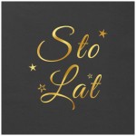 Serwetki Sto Lat, czarne, złocone, 33x33 cm, 12 szt.  