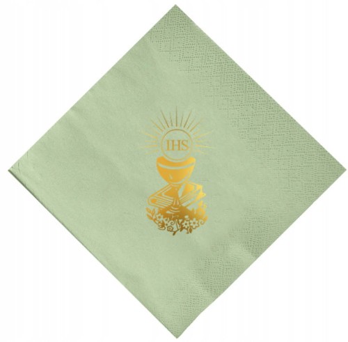 Serwetki-Komunijne-szalwiowe-zielone-zlota-blyszczaca-Hostia-IHS-Kielich.jpg