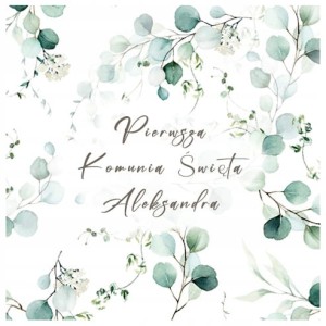 Serwetki  personalizowane na Pierwszą Komunię  Świętą  Imię 
