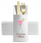 Kieszonki na sztućce białe personalizowane  12 szt. 