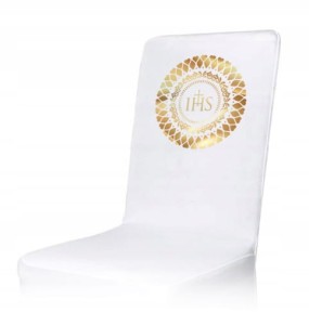 Pokrowiec Komunijny na Krzesło ze Złoconym Wzorem "IHS"