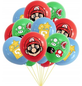 Zestaw 12. Balonów Lateksowych "Super Mario Bross"