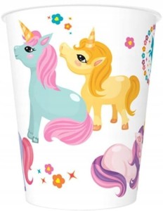 Kubki Papierowe w Jednorożce, 8 szt.
