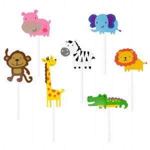 Toppery na Tort ze Zwierzętami, 7 szt.