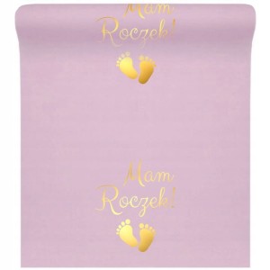 Różowy Bieżnik z napisem "Mam Roczek!"