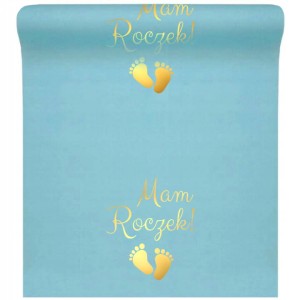 Błękitny Bieżnik z Napisem "Mam Roczek!"