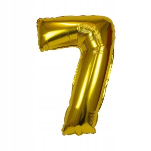 Złoty Balon Foliowy Cyfra 7, 40cm