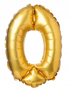 Matowa Złota Cyfra 0, 69cm