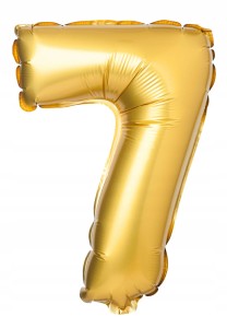 Matowa Złota Cyfra 7, 69cm