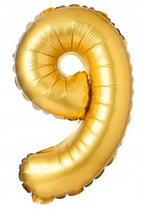 Matowa Złota Cyfra 9, 69cm