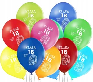 Balony Lateksowe "Klasa 1B", 10 szt.
