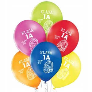Balony Lateksowe "Klasa 1A", 10 szt. 
