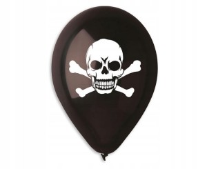 Czarne Balony z Czaszką, 5 szt.