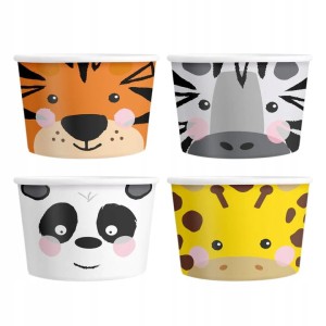 Kubeczki do przekąsek ze Zwierzątkami 150ml, 4 szt.