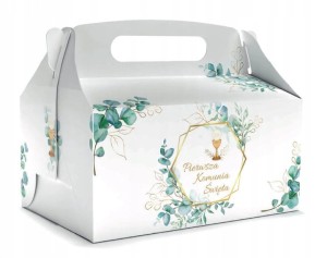 Komunijne Pudełko na Ciasto "Eukaliptus", 1 szt.