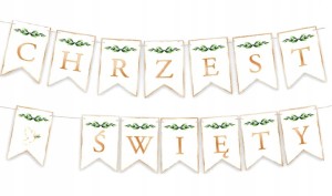 Ozdobna Girlanda na Chrzest Święty, 100cm
