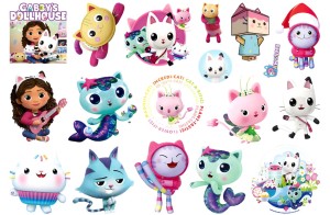 Tatuaże Zmywalne "Koci Domek Gabi", 1 szt.