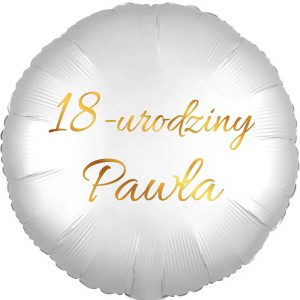 Okrągły Biały Balon Personalizowany na Urodziny