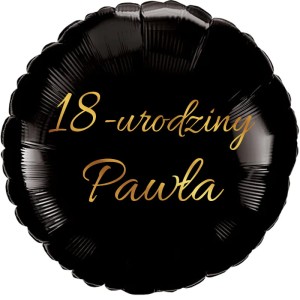 Okrągły Czarny Balon Personalizowany na Urodziny