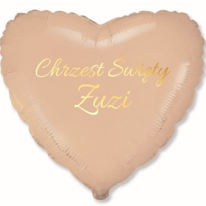 Pomarańczowy Balon w Kształcie Serca Personalizowany na Chrzest