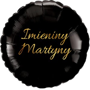 Okrągły Czarny Balon Personalizowany na Imieniny