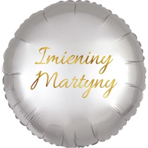 Okrągły Srebrny Balon Personalizowany na Imieniny