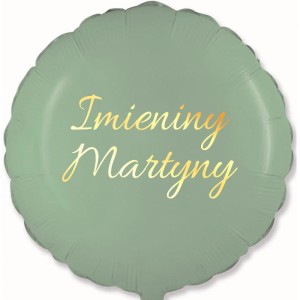 Okrągły Zielony Balon Personalizowany na Imieniny